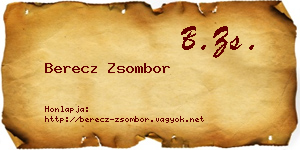 Berecz Zsombor névjegykártya
